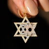 Three Star Of David Diamond Pendant Necklace