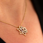 Three Star Of David Diamond Pendant Necklace