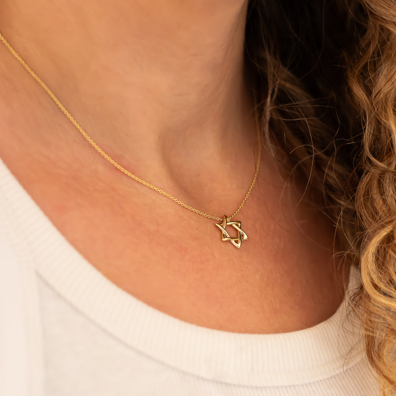 Rounded Star of David Pendant Necklace | Magen David Jewelry