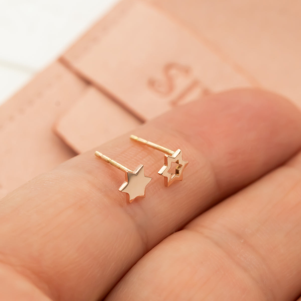 Tiny Star of David Stud Earrings