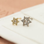 Star of David Diamond Stud Earrings | Magen David Jewelry