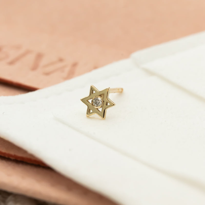 Star of David Diamond Stud Earrings | Magen David Jewelry