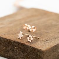 Tiny Star of David Stud Earrings