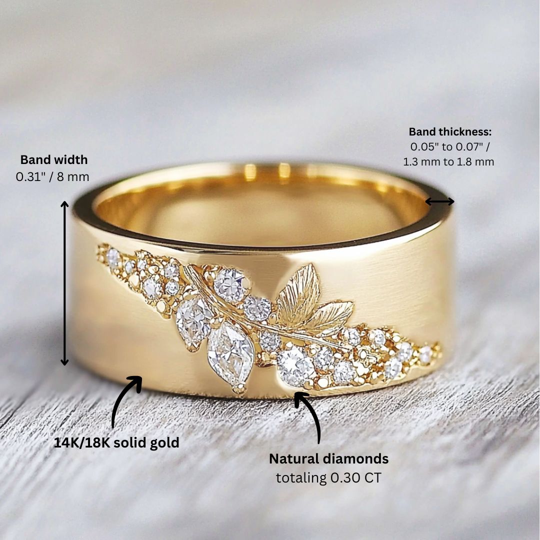 Radiant Vine Diamond Band