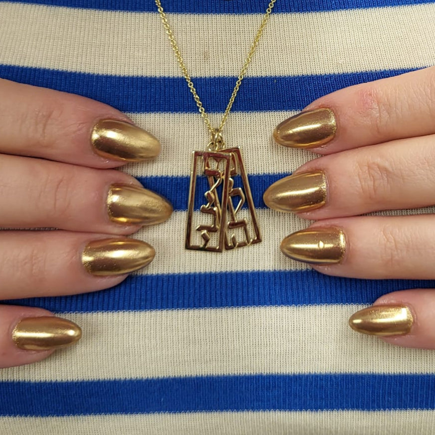 Custom Hebrew Name Gold Necklace