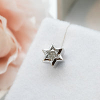 Star of David Diamond Cut Stud Earrings ©
