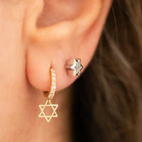 Star of David Diamond Cut Stud Earrings ©