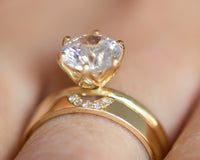 2ct Moissanite engagement ring solitaire engagement ring unique enagement ring gold ring 2 Carat Moissanite Flower Ring - Sivan Lotan Jewelry - סיון לוטן - טבעת אירוסין - טבעת יהלום - טבעת סוליטר