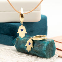 Blue Star of David Hamsa Earrings | Heritage Collection