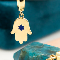 Blue Star of David Hamsa Earrings | Heritage Collection