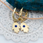Blue Star of David Hamsa Earrings | Heritage Collection