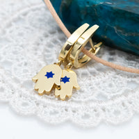 Blue Star of David Hamsa Earrings | Heritage Collection