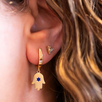 Blue Star of David Hamsa Earrings | Heritage Collection