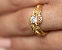 Leaf and Twig Diamond Engagement Ring