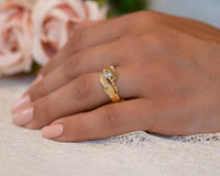 Leaf and Twig Diamond Engagement Ring