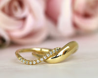Wedding Ring Set, Bridal Rings, Diamond Engagement Ring Set, 14k gold Diamond Women Wedding Ring