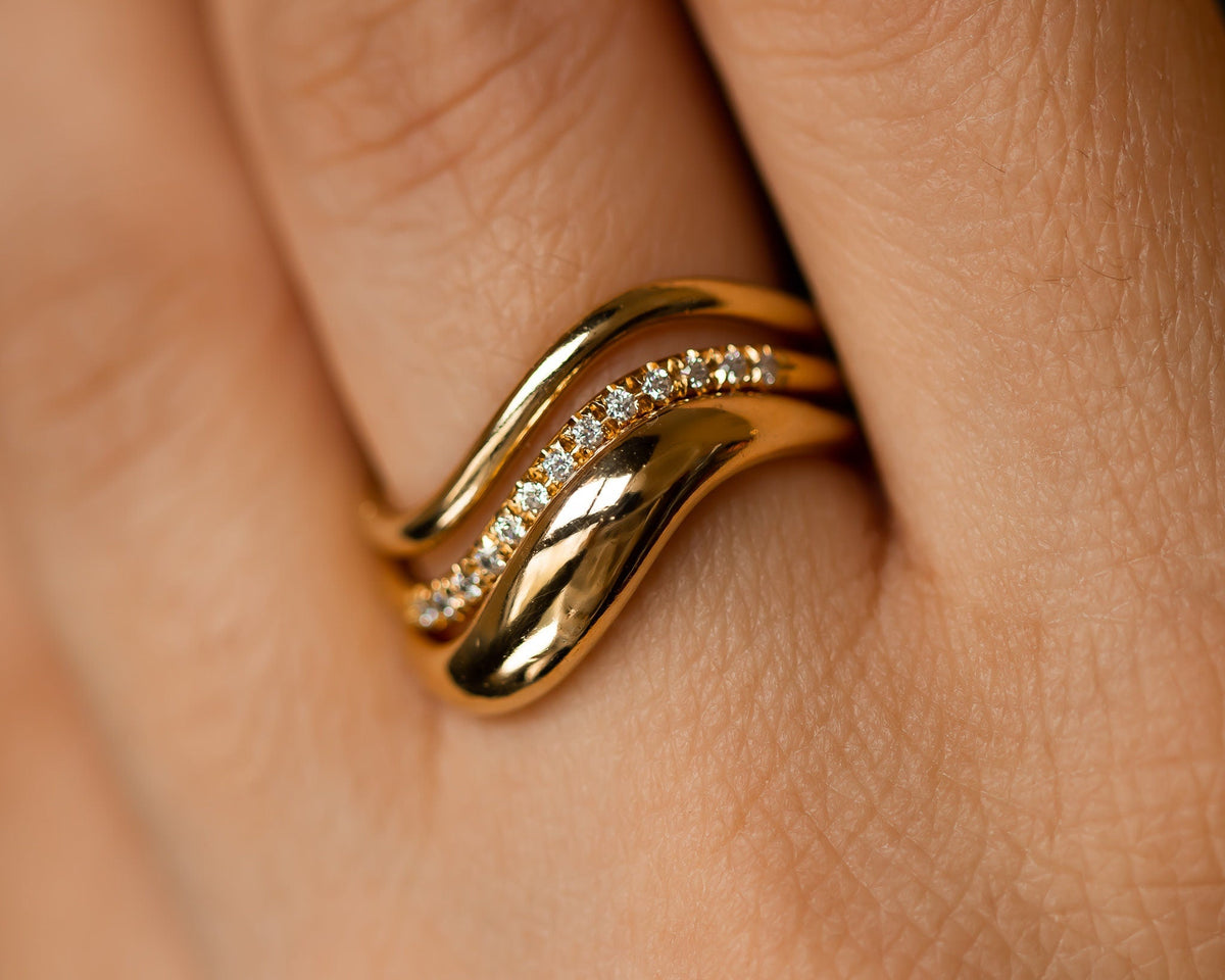 Wedding Ring Set, Bridal Rings, Diamond Engagement Ring Set, 14k gold Diamond Women Wedding Ring