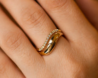 Wedding Ring Set, Bridal Rings, Diamond Engagement Ring Set, 14k gold Diamond Women Wedding Ring