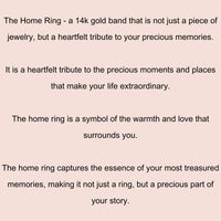 Home Ring, 14k Gold Ring with engarving, Jerusalem Ring, Unique Wedding Band