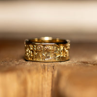 Home Ring, 14k Gold Ring with engarving, Jerusalem Ring, Unique Wedding Band