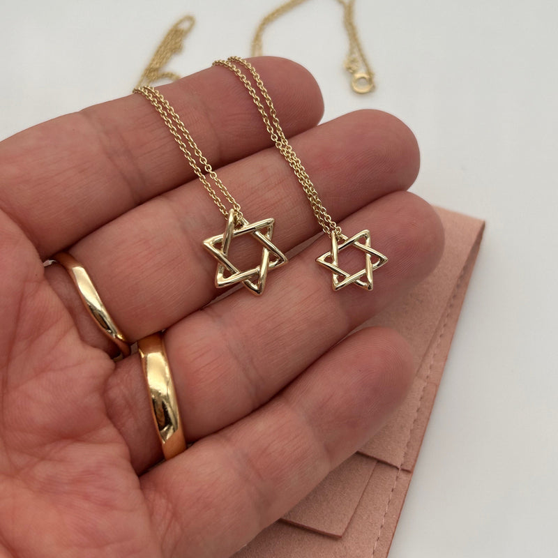 Rounded Star of David Pendant Necklace - Magen David Jewelry