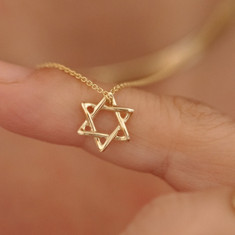 Rounded Star of David Pendant Necklace - Magen David Jewelry