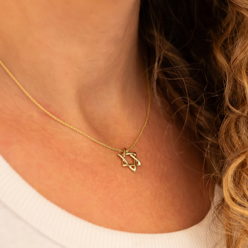 Rounded Star of David Pendant Necklace - Magen David Jewelry