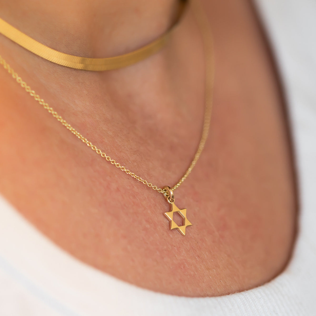 Magen David Pendant Necklace, 14K Gold Star of David Necklace, Jeweish Star Of David, Magen David Jewelry