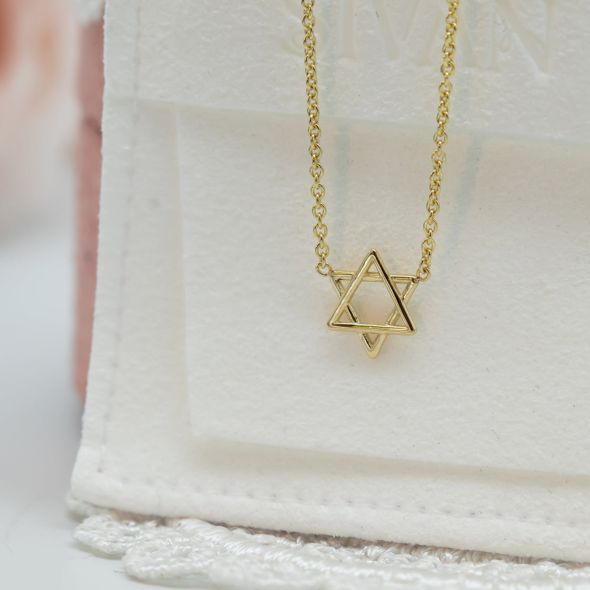 Magen David Charm Necklace, 14K Gold Star of David Necklace, Jeweish Star Of David, Magen David Jewelry, Delicate pendant Necklace