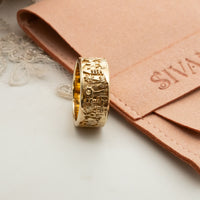 Home Ring, 14k Gold Ring with engarving, Jerusalem Ring, Unique Wedding Band
