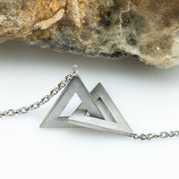 Triangles Pendant Necklace 14K Gold Intertwined Triangles Necklace, Unique Star Of David, Magen David Unisex Necklace, Personalized Necklace