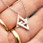 Triangles Pendant Necklace 14K Gold Intertwined Triangles Necklace, Unique Star Of David, Magen David Unisex Necklace, Personalized Necklace