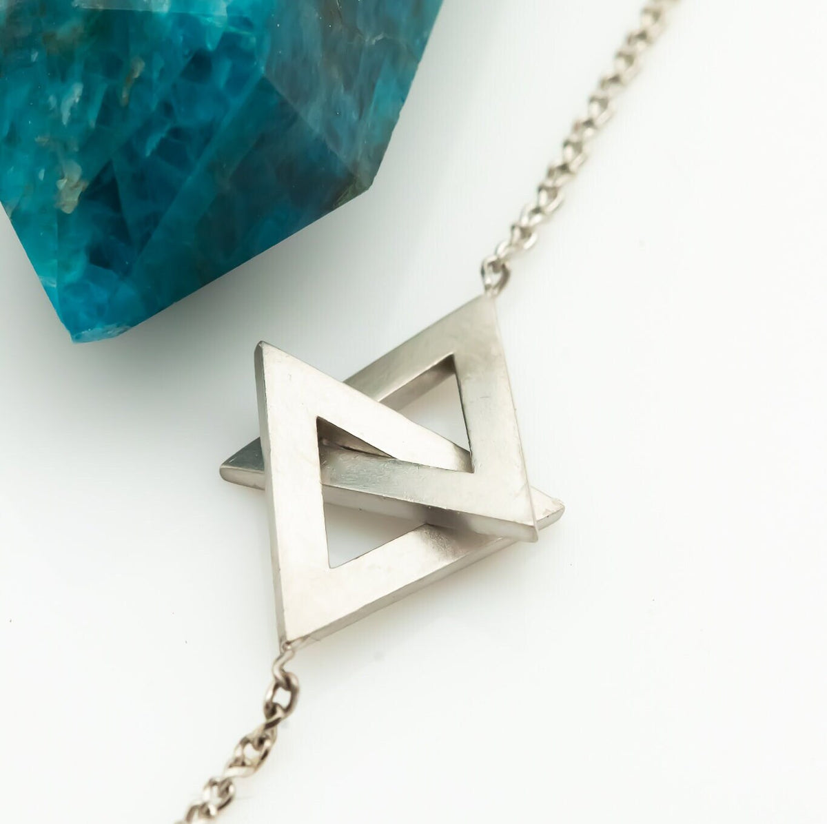 Triangles Pendant Necklace 14K Gold Intertwined Triangles Necklace, Unique Star Of David, Magen David Unisex Necklace, Personalized Necklace