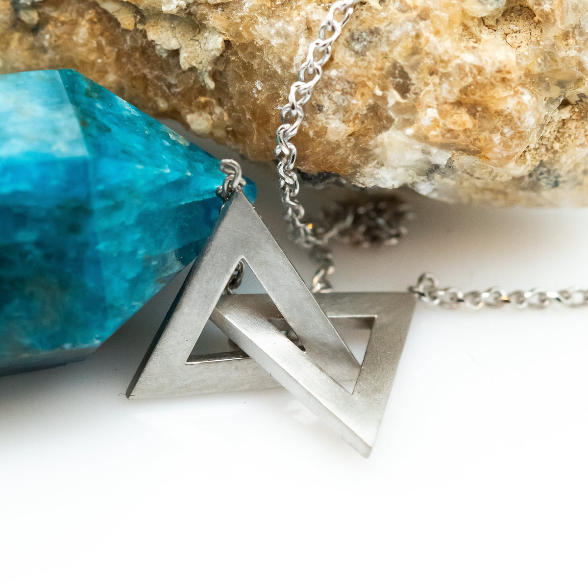 Triangles Pendant Necklace 14K Gold Intertwined Triangles Necklace, Unique Star Of David, Magen David Unisex Necklace, Personalized Necklace