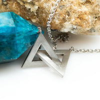 Triangles Pendant Necklace 14K Gold Intertwined Triangles Necklace, Unique Star Of David, Magen David Unisex Necklace, Personalized Necklace
