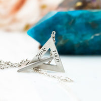 Triangles Pendant Necklace 14K Gold Intertwined Triangles Necklace, Unique Star Of David, Magen David Unisex Necklace, Personalized Necklace