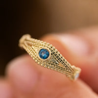 Evil Eye Diamond Sapphire Necklace, 14k Gold Evil Eye Diamond Necklace Charm, Evil Eye Diamond Pendant Necklace