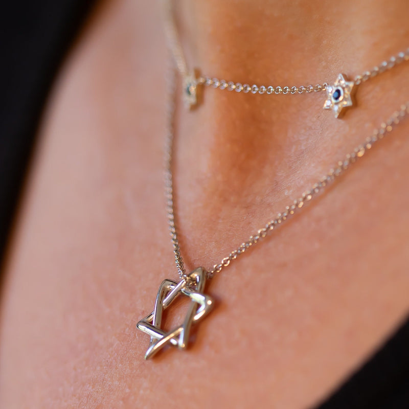 Rounded Star of David Pendant Necklace - Magen David Jewelry