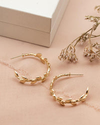 Gold Leaf Hoop Earrings, 14K Solid Gold Hoops, Nature Inspired Jewelry, Olive Branch Earrings, Handmade Botanical Earrings, Gift for Her