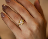 Leaf Diamond Engagement ring