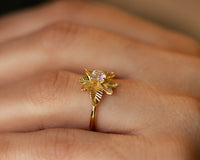 Leaf Diamond Engagement ring