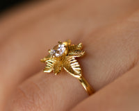 Leaf Diamond Engagement ring