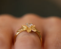 Leaf Diamond Engagement ring