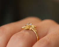 Leaf Diamond Engagement ring
