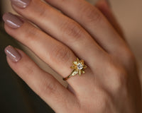 Leaf Diamond Engagement ring