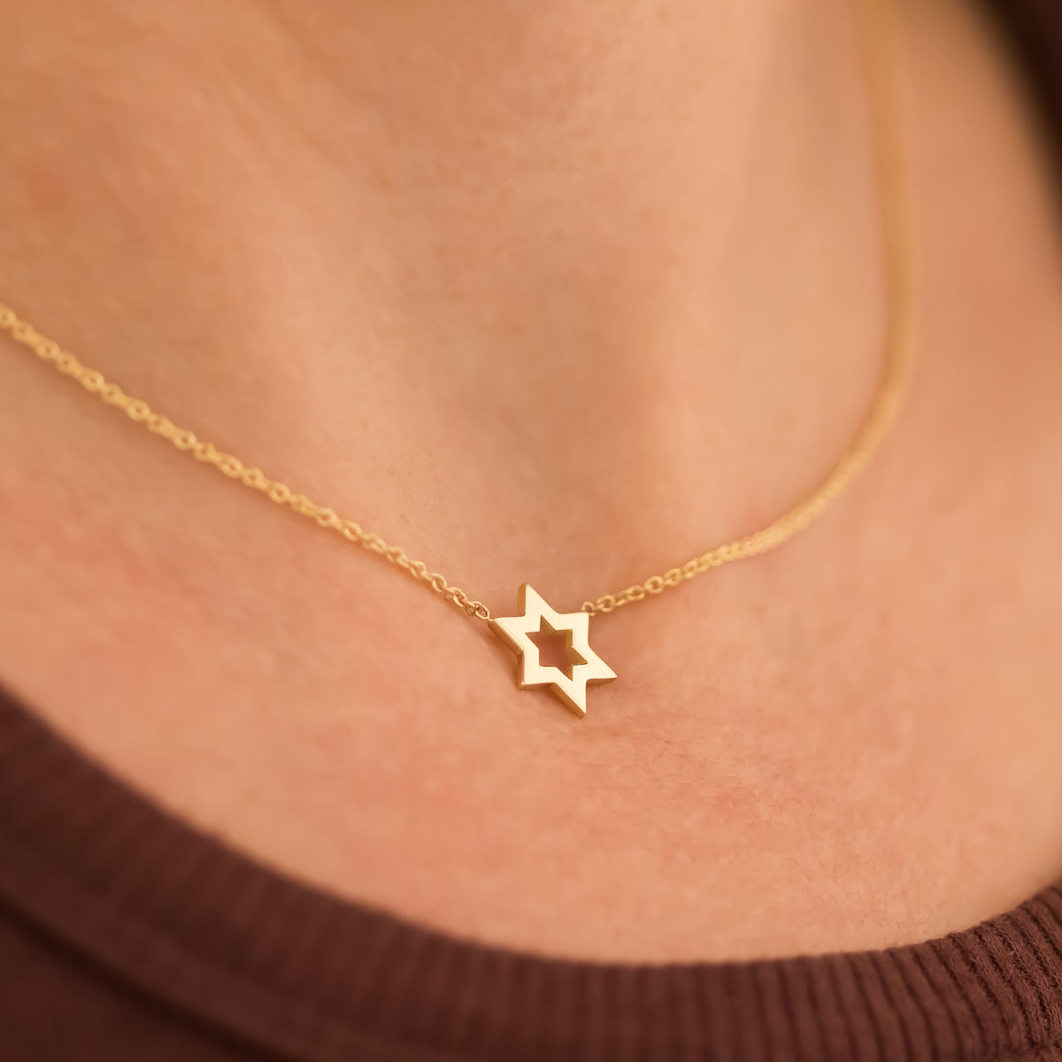 Minimalist Star of David Necklace