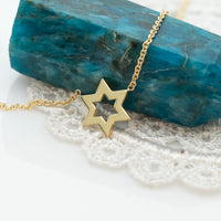 Minimalist Star of David Necklace