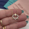 Heart Diamond Star of David Pendant Necklace