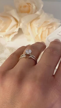 Moissanite Diamond Ring Set, 1 CT Diamond Engagement Ring Bridal Set, Moissanite Engagement Ring Set, 1 ct Engagement Ring and Wedding Band