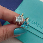 Swiss Blue & White Topaz Star of David Ring